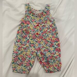 Vintage Baby Floral Barrel style overall outfit 12 months
